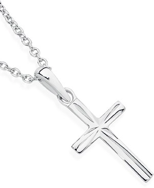 Sterling Silver 20mm Dia-Cut Cross Pendant