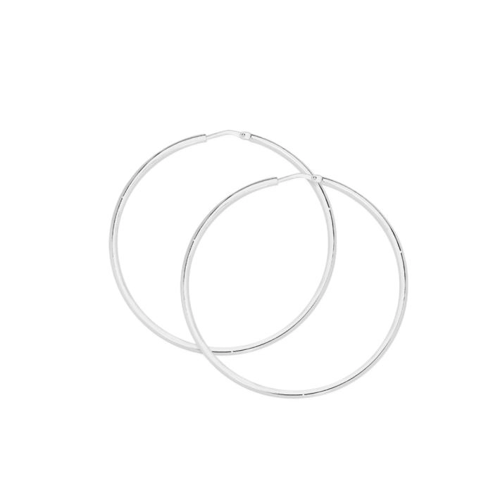 Sterling Silver 2x40mm Gypsy Hoop Earrings