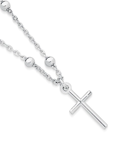 Sterling Silver Cross w/ Bead Bracelet