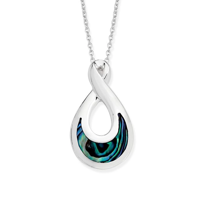 Sterling Silver Paua Shell Infinity Pendant