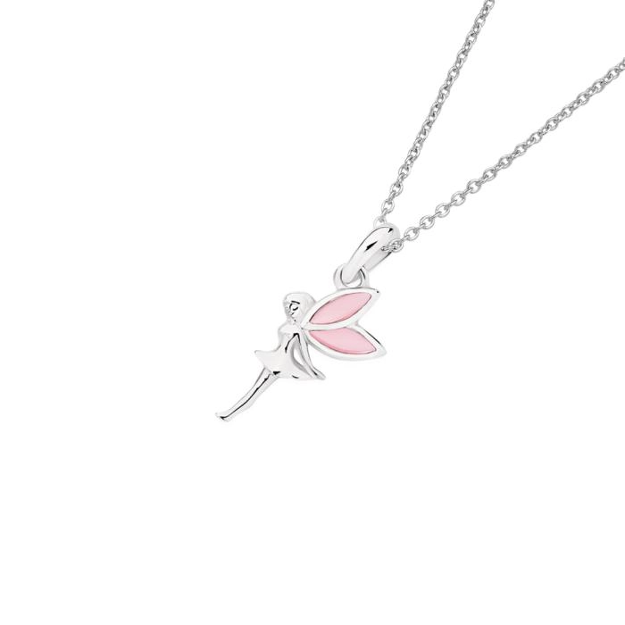 Sterling Silver Pink Mother of Pearl Fairy Pendant