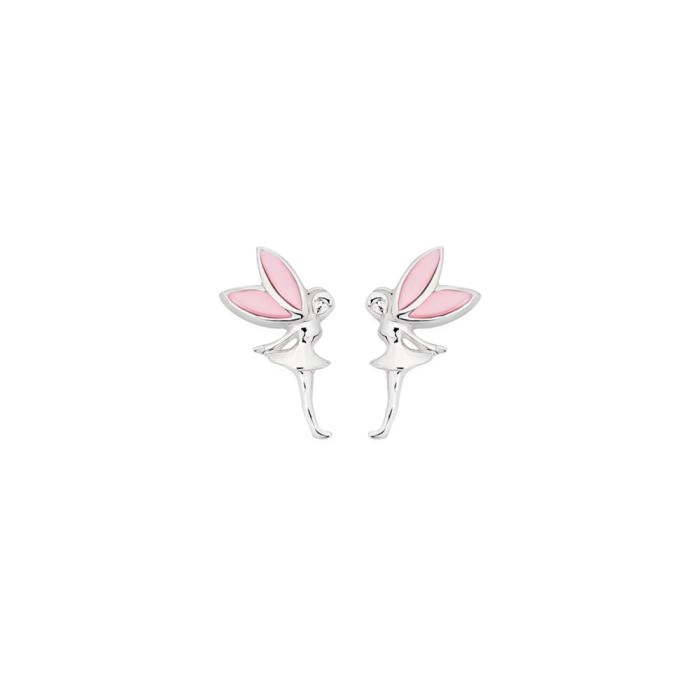 Sterling Silver Pink Mother of Pearl Fairy Stud Earrings