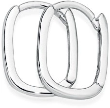 Sterling Silver Small Oblong Huggie Earrings