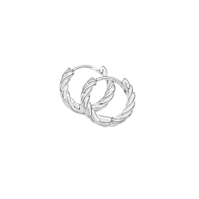 Sterling Silver Twisted Hoop Earrings