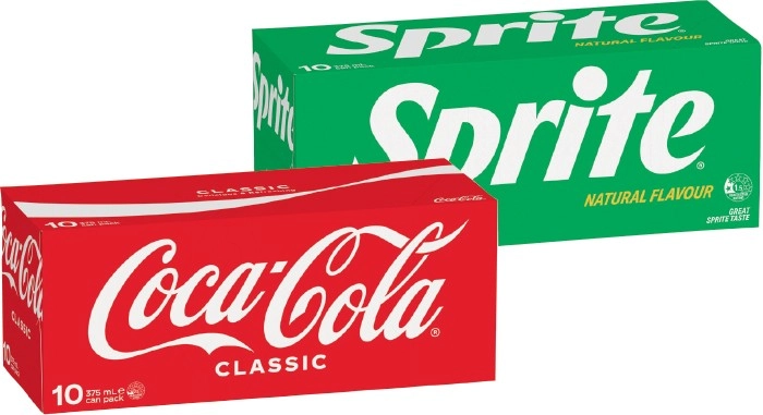 Coca-Cola, Sprite or Fanta 10x375mL Selected Varieties