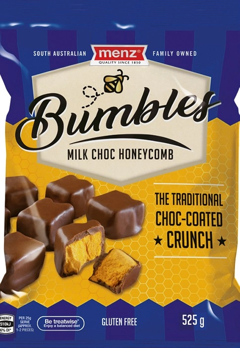 Menz Bumbles Milk Choc Honeycomb 525g