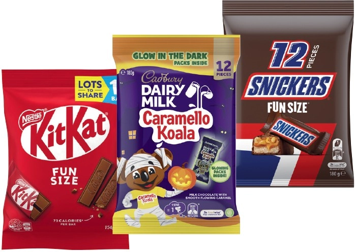 Cadbury Share Pack 120-180g, Mars Fun Size Pack 132-192g or Nestlé 127-158g Selected Varieties