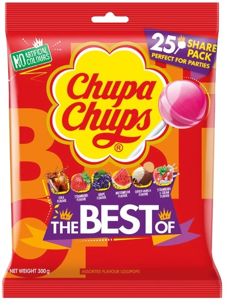 Chupa Chups The Best of Lollipops or Candy Cane Flavour 25 Pack*