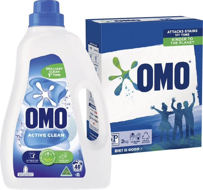 OMO Laundry Liquid 2 Litre or Powder 2kg Selected Varieties