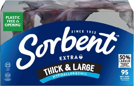 Sorbent Thick & Large Facial Tissues 95 Pack Selected Varieties