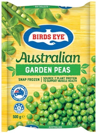 Birds Eye Australian Snap Frozen Garden Peas, Sliced Green Beans or Corn Kernels 500g