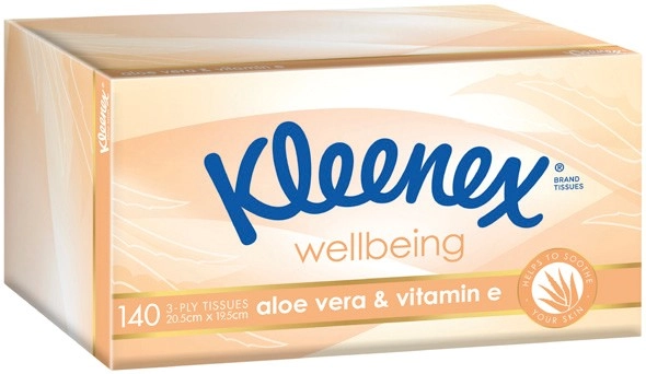 Kleenex Wellbeing Facial Tissues 3 Ply 140 Pack Selected Varieties