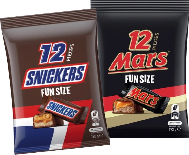 Mars 132‑192g, M&M’s 148g or Skittles 180g Fun Size Bags Selected Varieties