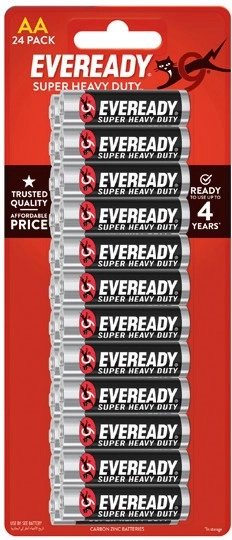 Eveready Super Heavy Duty AA Batteries 24 Pack