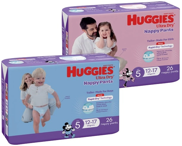 Huggies Nappy Pants 24‑36 Pack Selected Varieties