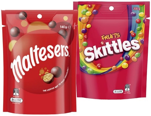 Skittles 120-200g, Maltesers 120-140g, Pods 160g or M&M’s 120-180g Share Pack Selected Varieties