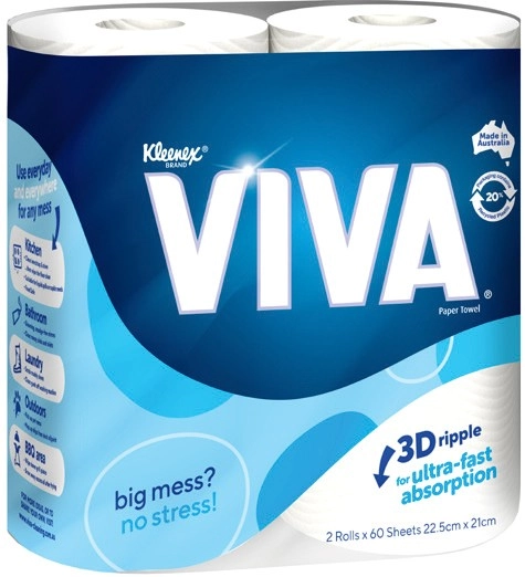 Viva Multi‑Purpose Cleaning Towel 2 Pack Selected Varieties