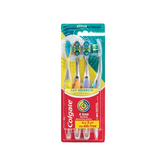 Colgate 360 Advanced Toothbrush Pk 4