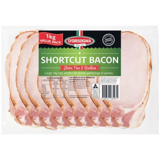 D’Orsogna Shortcut or Middle Bacon 1 kg – From the Fridge