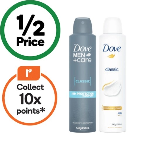 Dove Antiperspirant Aerosol Deodorant 250-254ml