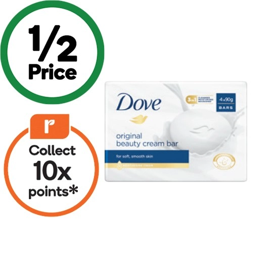 Dove Beauty Cream Bar Soap 360g Pk 4