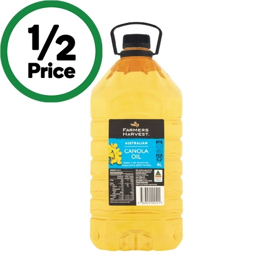 Farmers Harvest Canola or Vegetable Oil 4 Litre