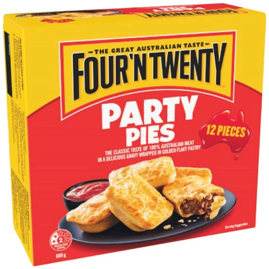 Four’N Twenty Party Pies 600g Pk 12 – From the Freezer