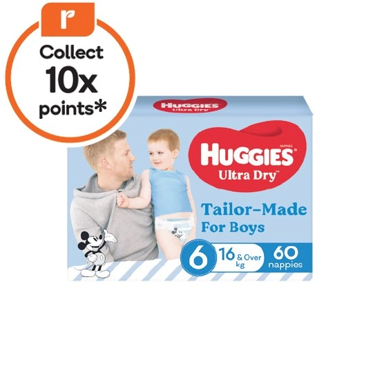 Huggies Ultra Dry Nappies Pk 60-90