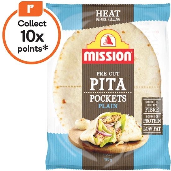 Mission Pita Pockets Plain 420g