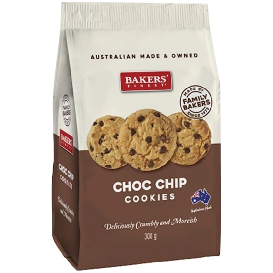 NEW Bakers Finest Choc Chip Cookies 300g