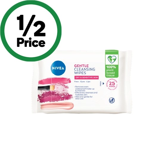 Nivea Gentle Biodegradable Cleansing Wipes Pk 25