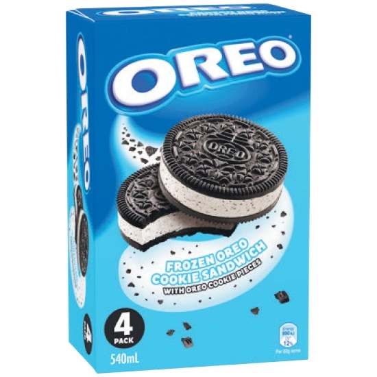 Oreo Ice Cream Cones, Ice Cream Sandwiches or Kit Kat Ice Cream Sticks 360-540ml Pk 4 – Excludes Oreo Choc Top Ice Cream Cones 400ml Pk 4