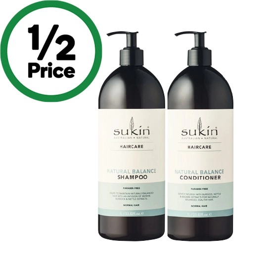 Sukin Shampoo or Conditioner 1 Litre