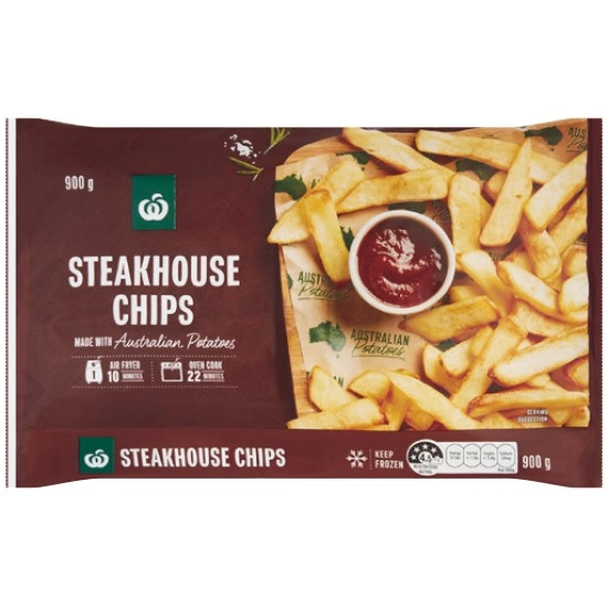 Woolworths Australian Steakhouse Chips 900g – From the Freezer