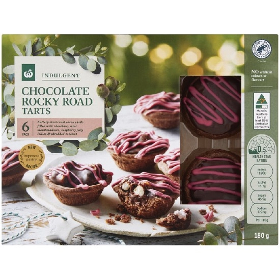 Woolworths Chocolate Rocky Road Tarts Pk 6