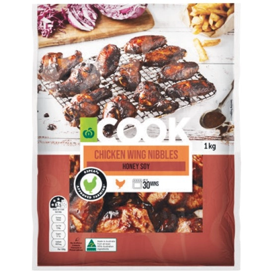 Woolworths COOK Chicken Wing Nibbles Varieties 1 kg with RSPCA Approved Chicken