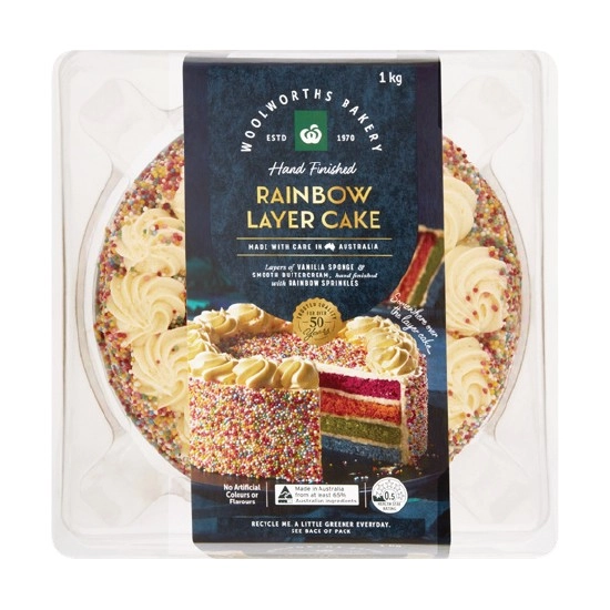 Woolworths Rainbow Layer Cake 1 kg