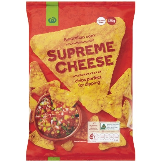 Woolworths Supreme Cheese Corn Chips 175g