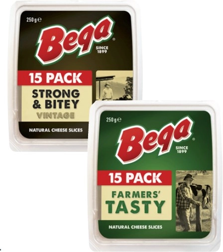 Bega Cheese Block, Slices or Grated 250g