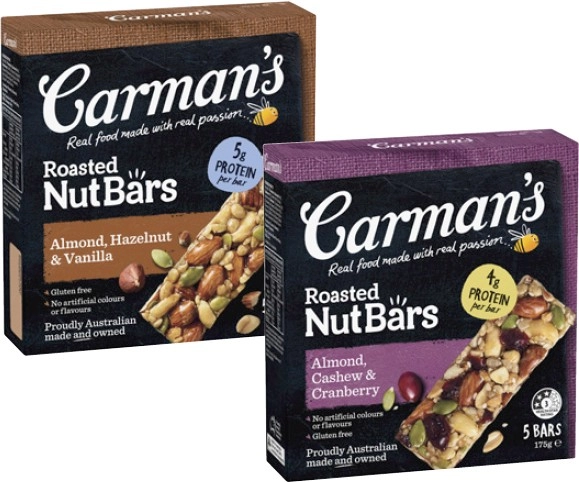 Carman's Nut or Muesli Bars 150g-270g