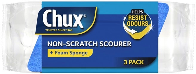 Chux Foam Scourer Non Scratch or Heavy Duty 3 Pack