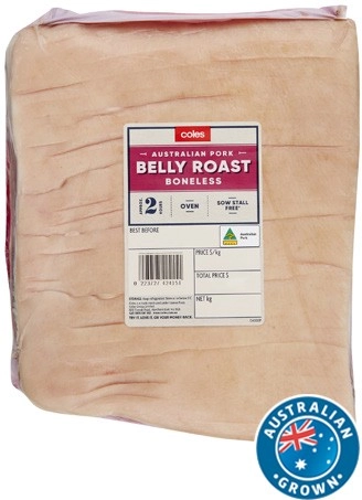 Coles Australian Pork Belly Roast Boneless