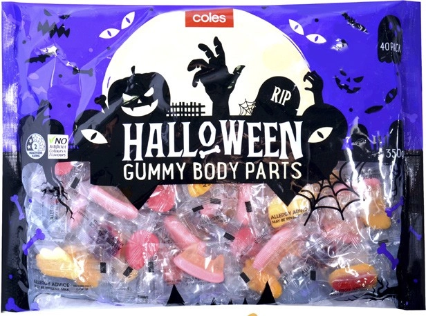 Coles Halloween Gummy Body Parts 350g