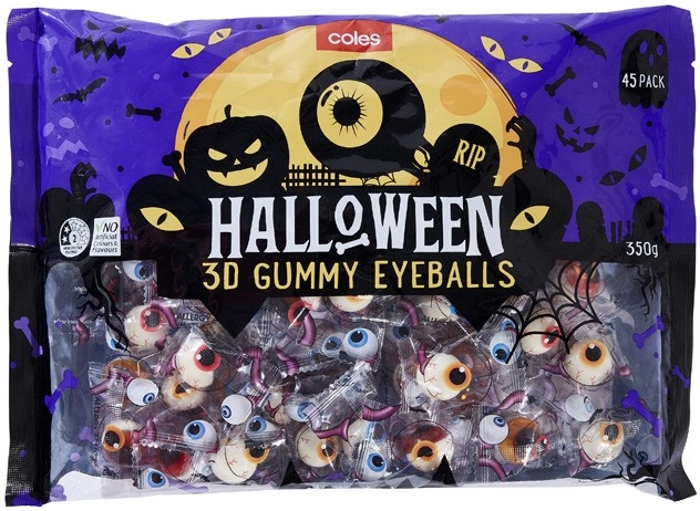 Coles Halloween Gummy Eyeballs 350g