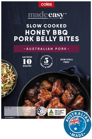 Coles Made Easy Slow Cooked Honey BBQ Pork Belly Bites 500g