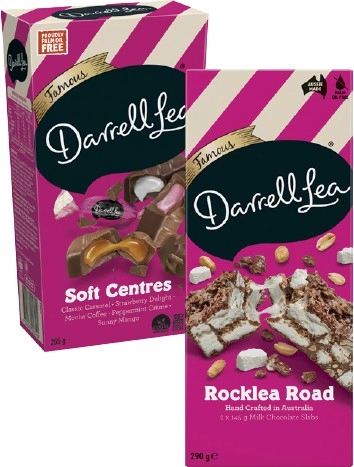 Darrell Lea Soft Centres 255g or Rocklea Road Gift Box 290g