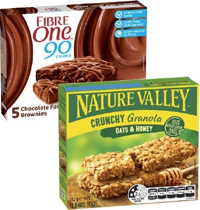 Fibre One Bars or Snacks 100g-120g or Nature Valley Bars 252g