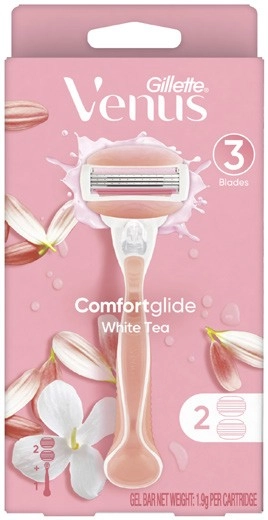 Gillette Venus White Tea Comforglide Razor Kit with 2 Blades 1 Pack