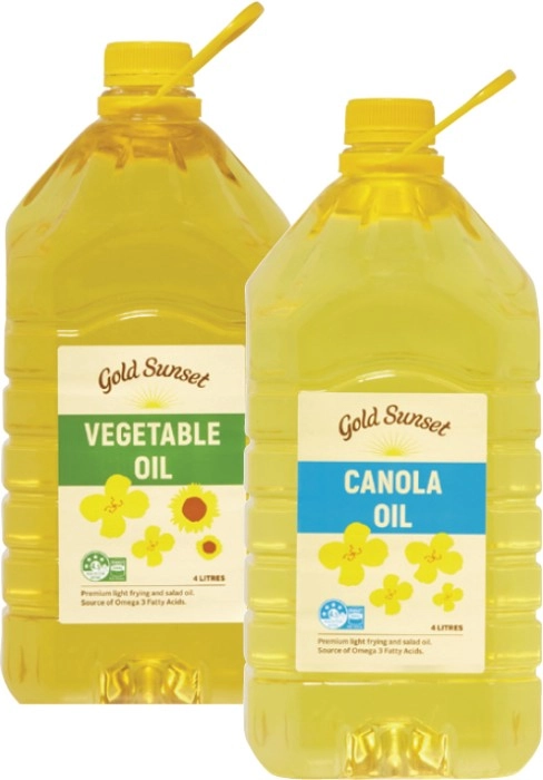 Gold Sunset Canola or Vegetable Oil 4 Litre