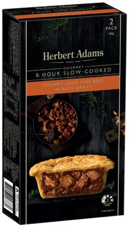 Herbert Adams Slow Cooked Beef Pies 2 Pack 400g-420g